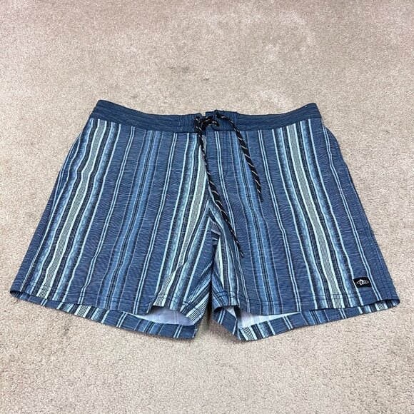 Surfers Supply Board Shorts Men’s Blue Striped Pockets Size 36 Drawstring - Picture 5 of 10